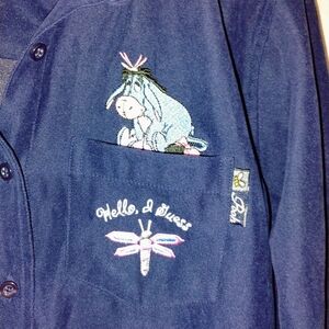 Disney Navy Blue Shirt with Embroidery. #Pooh #soft